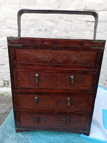 Ancien meuble tansu - ancien, coffre/