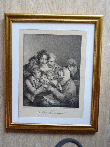 Gravure ancienne encadrée - gravure,