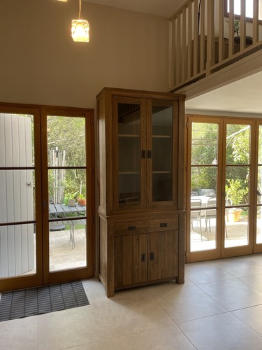 Vaisselier meuble teck brut - meuble,
