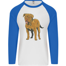 French Mastiff Dogue Bordeaux Dog Mens L/S Baseball T-Shirt