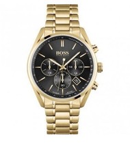 Montre Hugo Boss Champion Homme bracelet acier doré jaune 44 mm