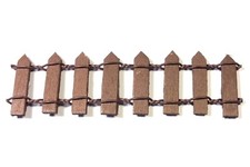 WOODEN MINIATURE: Brown garden fence or fence length 10cm