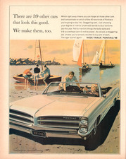 Affiche décapotable Pontiac 1966 Vintage Wide-Track Ad -...