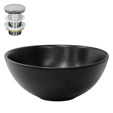 Lavabo céramique ronde noir