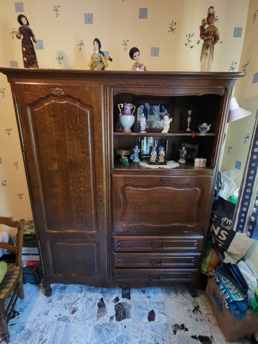 Armoire secrétaire chêne - armoire-secrétaire, en