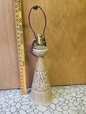 Vintage Ceramic Table Lamp Mid 20th Century Speckled W/ Floral Design 23" Tall