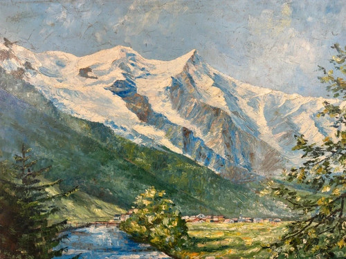 école polonaise huile - école,