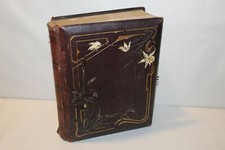 Ancien album photos en cuir, 70 emplacements 30 cm x 23 cm