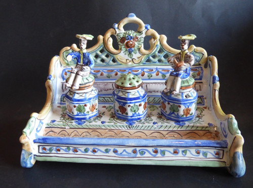 Encrier figurale faïence - encrier, en