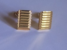 CHATENOUD FRANCE Paire - Boutons de manchette plaqué OR 18K + 1 pince à cravate