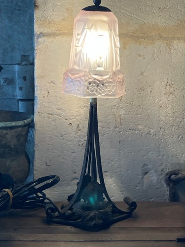 Lampe art deco pied - pied, fer