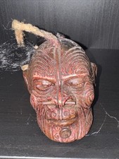 Shrunken Head reproduction Tsantsa Full Head Tattoo Oddities 1of 1 ??