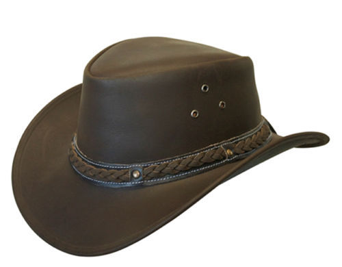 Chapeau cuir aussie bush - chapeau,