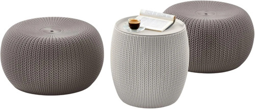 Keter knit pouf ottoman - knit,
