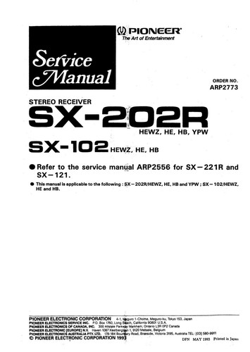 Manuel service pioneer - de,