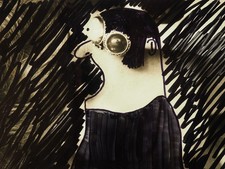 Roland Topor. Rareté. Dessin original, encre sur la photo.