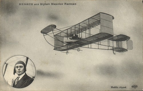 Renault sur biplan - renault, maurice