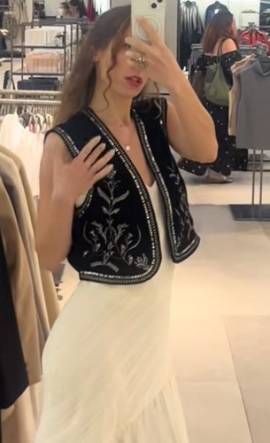 Zara black gold embroidered - gold,