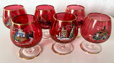 REP.S.MARINO Lot 6 Colored Liquor Glasses Cognac 9cm Shot Glass Schnapsglas