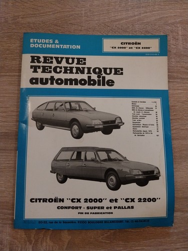 Revue technique citroen - citroen, cx