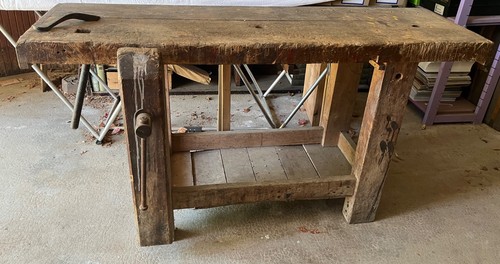 Etabli bois ancien - bois,