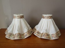 2 White/Pink Ruched Satin Petty Day Shades and Floral Braids