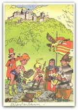 Ex-libris Wasterlain Jeannette Pointu et Docteur Poche Château Signé 14,8x21 cm