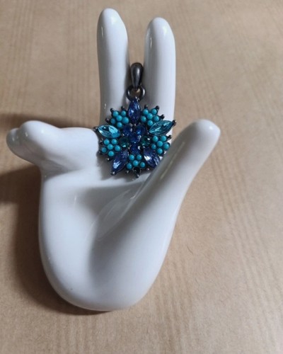 Pendentif fleur étoile bleue - pendentif,