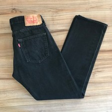 Levi's 501 Jeans 30x30 Mens Black Denim Straight Leg Button Fly Mid Rise