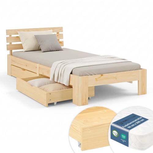 Cadre lit simple 90x200 bois - cadre,
