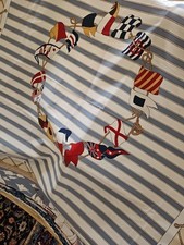 RARE BEAUVILLE (68 Riseauville) france Linens Nautiical Theme Tablecloth 
