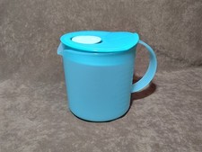 Tupperware #3950A Crystal Wave Microwave Safe 1-Qt Pitcher ~Tropical Water Aqua