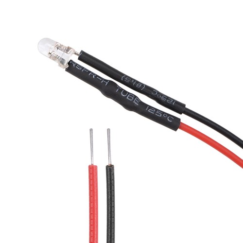 5pcs 3mm précâblé led - 6v,