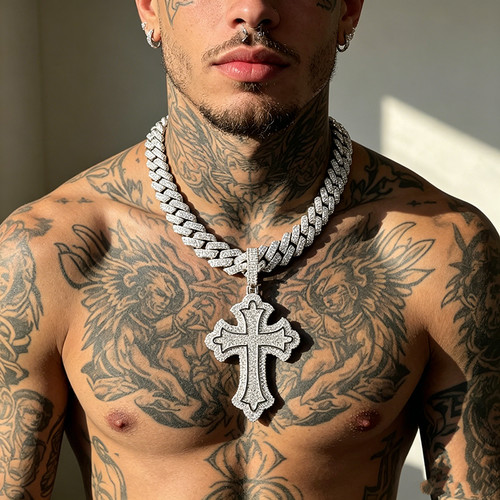 Collier homme pendentif - , croix