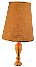 Lampe en Bois Vintage  avec Abat Jour