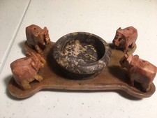 Soapstone Elephant Handmade Trunk up Small Elephants Incense holder burner