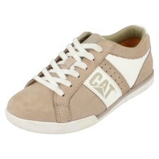 Garçons Taupe/Blanc Cat Baskets Lacet Décontracté / Chaussure Style DOSAGE US 13