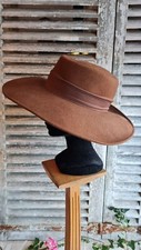 ANCIEN  CHAPEAU FEUTRE MARRON