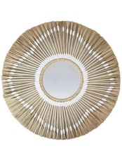 Miroir Bohème ⌀60cm en Paille | Tissage Naturel Bl