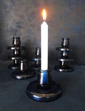 Bougeoir verre Bleu Cobalt