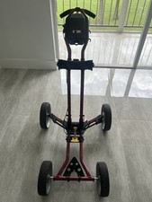Sun Mountain Red Golf Push Cart: 4 Wheel Collapsible Micro Cart