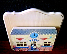 Porte lettres courrier et porte clés mural en bois Bureau de poste facteur vélo