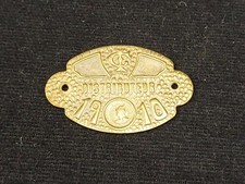 Plaque fiscale 1910 laiton