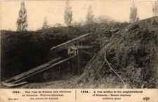 Old postcard AK Military approx. Soissons Beams Simulating Cannon Parts (696042)