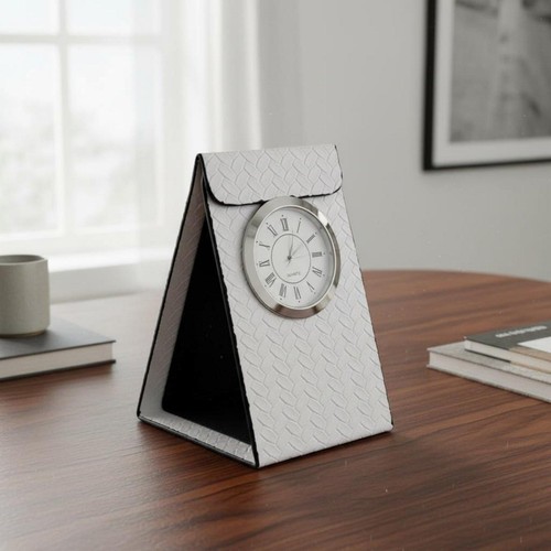 Pendule bureau cuir - en,