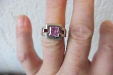 Pierre Lang Bague, Argentée Avec Pierre Taillée, Taille 60 (9) !