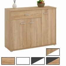 Buffet commode rangement avec 1 tiroir et 3 portes en mélaminé