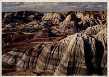 Arizona Petrified Forest Banded Bentonite Hills aerial view ~ postcard sku633