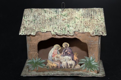 Ancienne crèche noël - ancienne, en