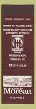 Matchbook Cover - Meubles Moreau Hannut SAMPLE Bruxelles Brussels SAMPLE